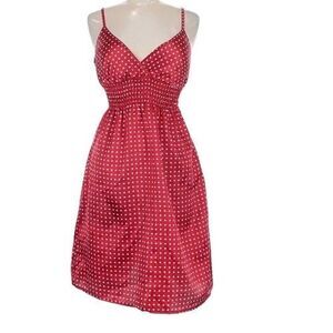 Wet Seal VTG Y2K Coquette Red Polka Dot Satin 90s Babydoll Dress Size Medium